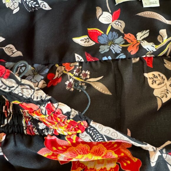 Ann Taylor Loft Floral Blouse Smocked Boho Size Large Read Description - Picture 4 of 9